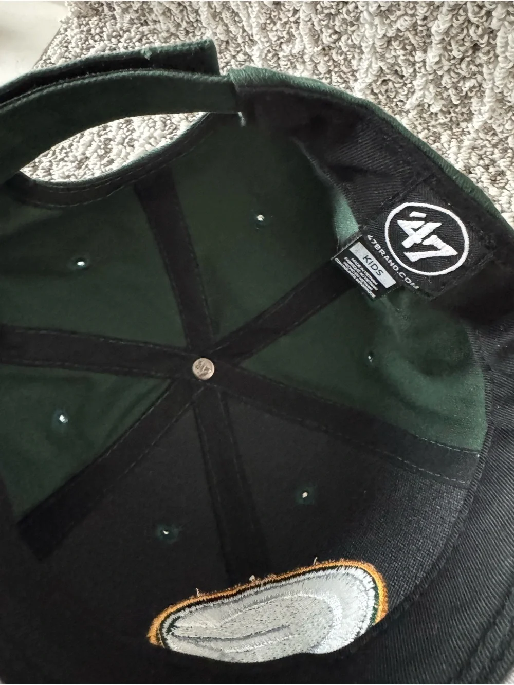 Green Bay Packers Hat with Embroidered logo Kids Size